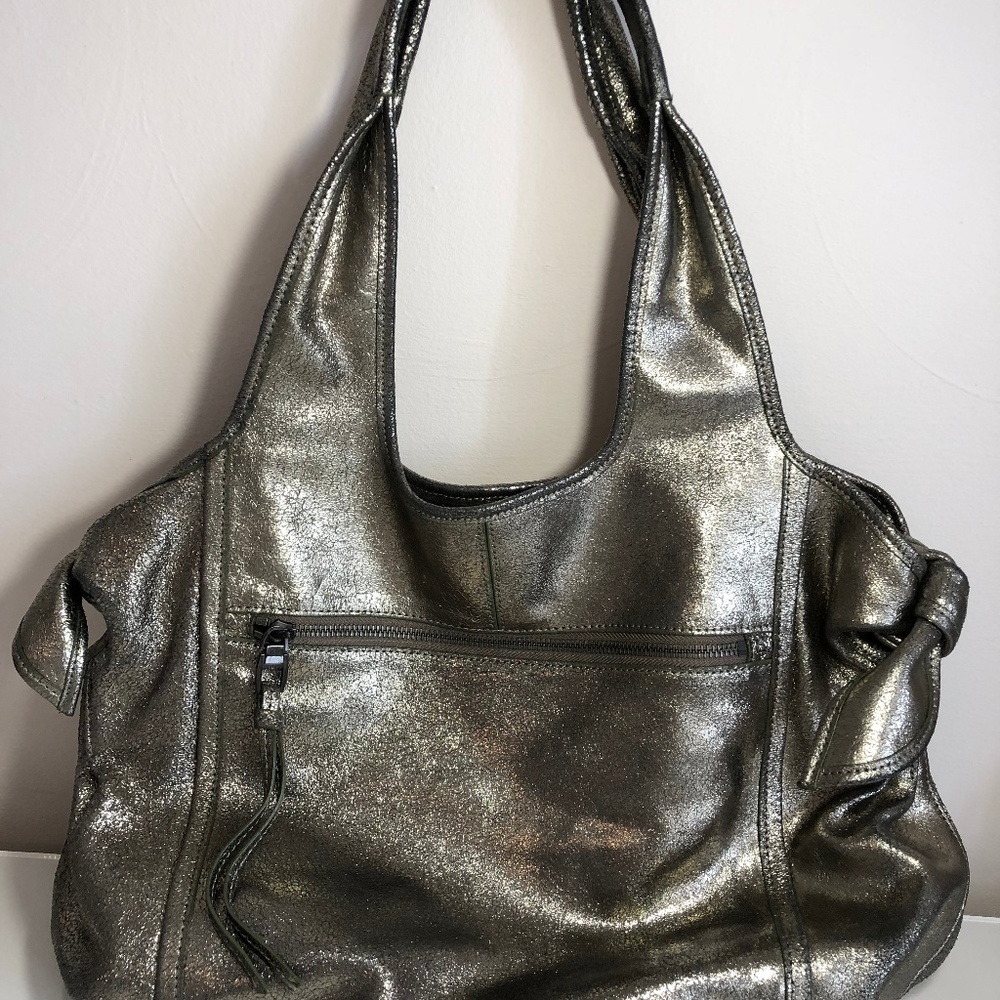 Kooba Carmine Crackled Leather Platinum Purse